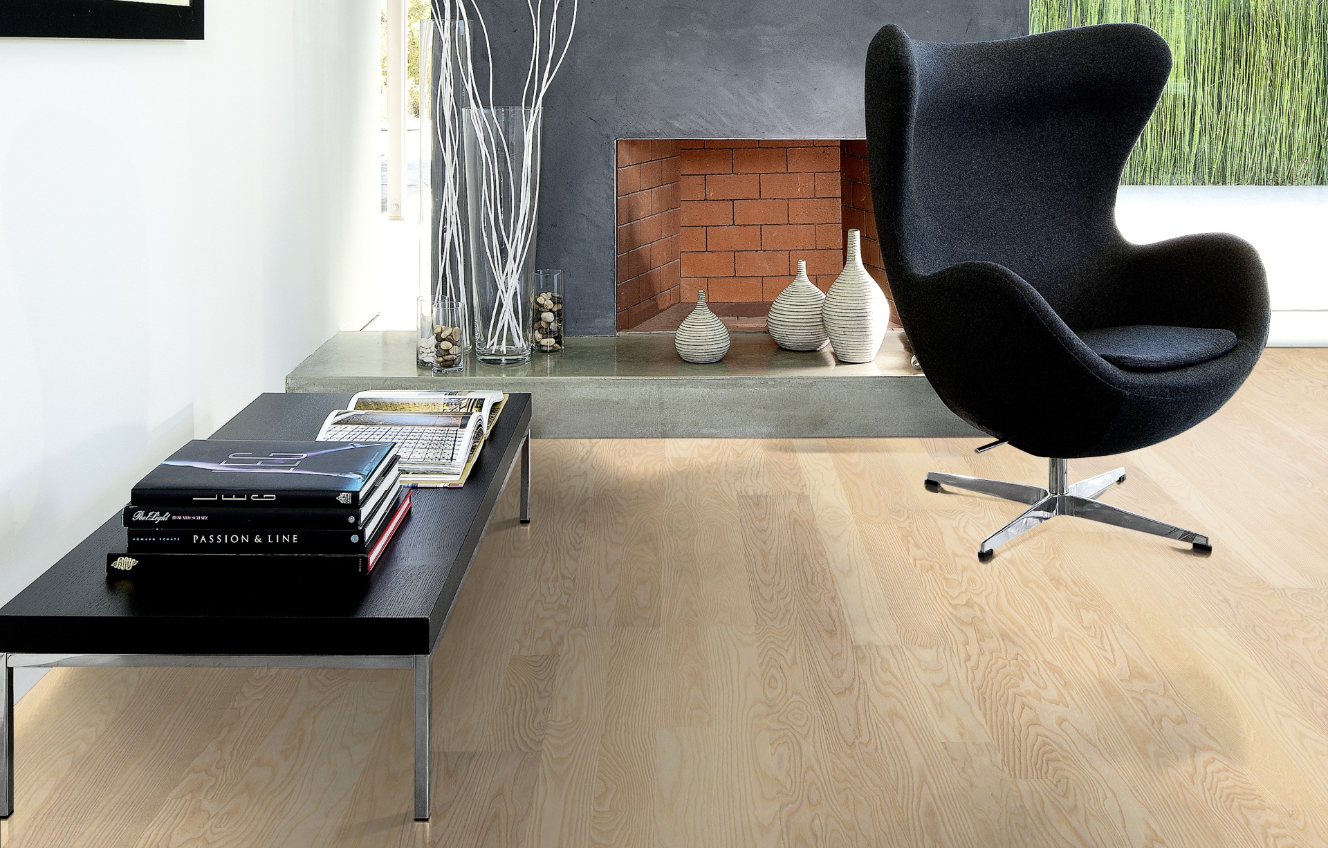 Паркетная доска Kahrs Песочная Ясень Фалстербо Falsterbo 152N55AK0VKW240 Calm 2423×200×15 фото в интерьере